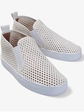 White Perforated Slip-On Women's Sneakers - Casual Flats